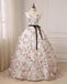 V Neck A line Lace Flower Long Evening Prom Dresses, 17553