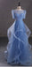 Blue A-line Short Sleeves Jewel Cheap Long Prom Dresses Online,12789