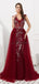 Sexy Backless V Neck Grey Beaded Evening Prom Dresses, Evening Party Prom Dresses, 12077