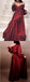 Sexy Burgundy A-line Off Shoulder Long Sleeves Prom Dresses Online,12396