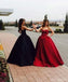 Short Sleeve Gold Beaded A line Black Long Evening Prom Dresses, 17653