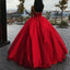 Simple Red Sweetheart A-line Ball Gown Long Evening Prom Dresses, 17683
