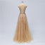 Sparkly Heavily Beaded Unique Bateau A-line Long Evening Prom Dresses, Luxurious Sweet 16 Dresses, 18346
