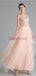 V Neck Peach A-line Gold Bodice Evening Prom Dresses, Evening Party Prom Dresses, 12120