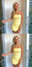 Simple Yellow Sheath Mini Short Prom Homecoming Dresses Tight,CM1006