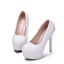 Women's Wedding Shoes Decorative White Pearl Wedding Heels Bridal Shoes, H83