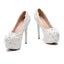 Women's Wedding Shoes Decorative Lace Wedding Heels Bridal Shoes With Beading, H90