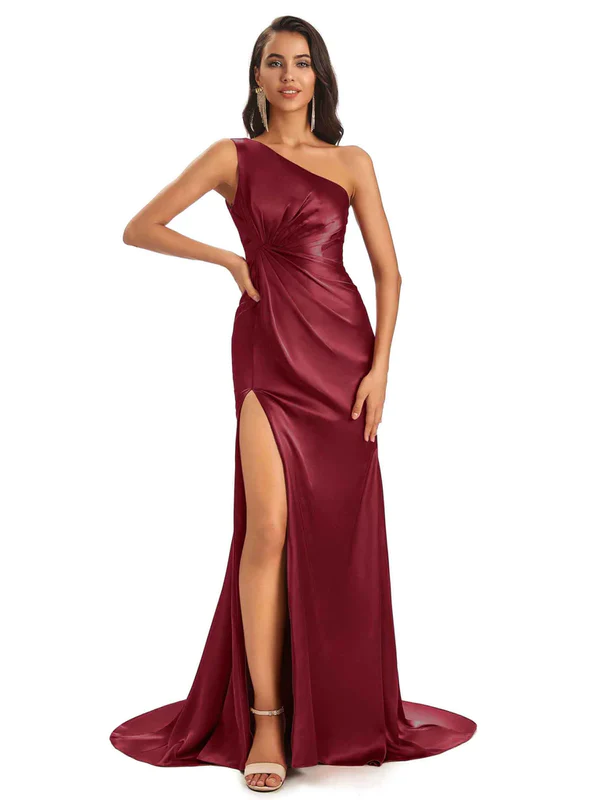 Mismatched Burgundy Mermaid Maxi Long Bridesmaid Dresses For Wedding Party,WG1637