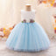 Sweet Blue A-line Long Flower Girl Dresses, Cute Little Girl Dresses, FG103