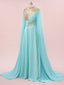 Elegant Blue A-line Long Sleeves Maxi Long Party Prom Dresses,Evening Dress,13311