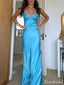 Sexy Blue Mermaid Spaghetti Straps Long Party Prom Dresses To Impress,Evening Dress,13514