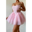 Cute Pink A-line Spaghetti Straps Short Prom Homecoming Dresses,CM966