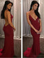 Dark Red Sexy Mermaid Evening Prom Dresses, Long Backless Party Prom Dress, Custom Long Prom Dresses, Cheap Formal Prom Dresses, 17124