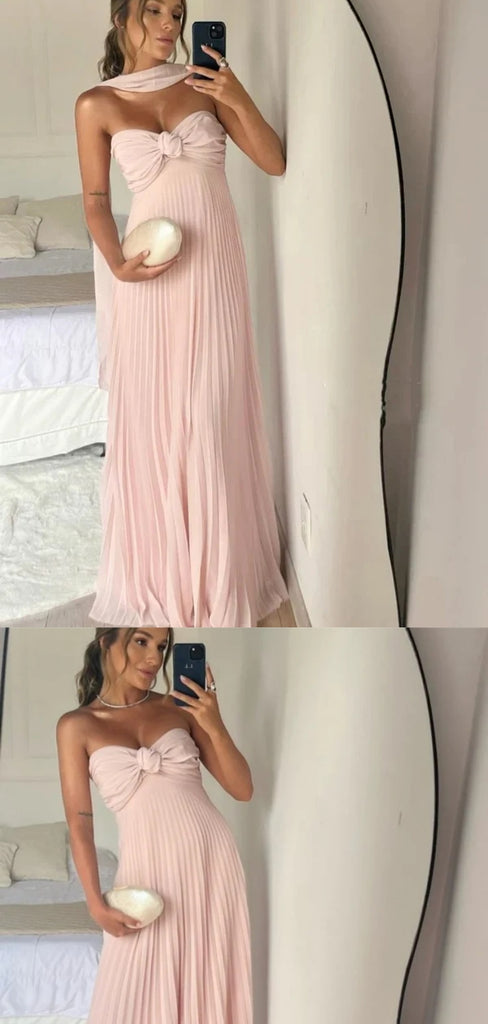 Pretty Pink A-line Sweetheart Long Party Prom Dresses To Impress,Evening Dress,13524