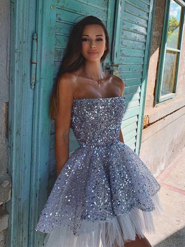 Sparkly Sexy A-line Mini Short Prom Homecoming Dresses Online,CM1016