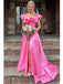 Elegant Pink A-line Side Slit Maxi Long Party Prom Dresses, Evening Dress,13161