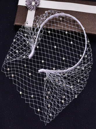 Elegant Simple Diamond Hair Band Bridal Veil, VA06