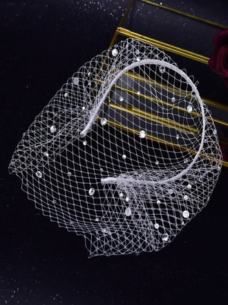 Elegant Simple Diamond Vintage Bird Cage Style Bridal Veil, VA12