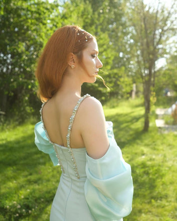 Gorgeous Blue Mermaid Maxi Long Party Prom Dresses To Impress,Evening Dress,13399