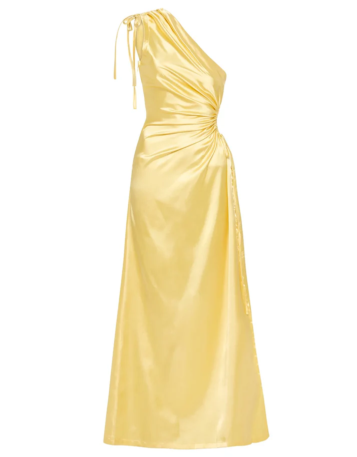 Sexy Yellow Mermaid One Shoulder Long Party Prom Dresses To Impress,Evening Dress,13549