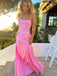 Popular Pink Spaghetti Straps Maxi Long Party Prom Dresses, Evening Dress,13180