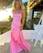 Popular Pink Spaghetti Straps Maxi Long Party Prom Dresses, Evening Dress,13180