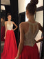 Red Prom Dresses, Halter prom Dress, Mermaid Prom Dress, dresses for Prom, Beaded prom dresses, PD1701