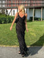 Sexy Black Sheath Spaghetti Straps Maxi Long Party Prom Dresses,Evening Dress,13251
