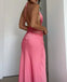 Sexy Dusty Rose V-neck Long Party Prom Dresses To Impress,Evening Dress,13575
