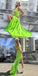 Sexy Lime Green Mermaid Spaghetti Straps Side Slit Maxi Long Party Prom Dresses,13248