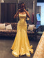 Sexy Mermaid Champagne Gold Maxi Long Party Prom Dresses,Evening Dress,13299