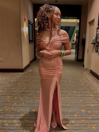 Sexy Mermaid Off Shoulder Side Slit Maxi Long Party Prom Dresses,Evening Dress,13320