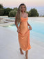 Sexy Orange Spaghetti Straps Maxi Long Party Prom Dresses,Evening Dress,13258