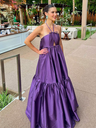 Sexy Purple A-line Maxi Long Party Prom Dresses,Evening Dress,13314