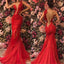 Sexy Red Mermaid One Shoulder Maxi Long Party Prom Dresses, Evening Dress,13117