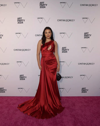 Sexy Red Mermaid One Shoulder Side Slit Maxi Long Party Prom Dresses, Evening Dress,13236