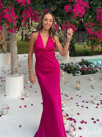 Sexy Red Mermaid V-neck Long Party Prom Dresses To Impress,Evening Dress,13562