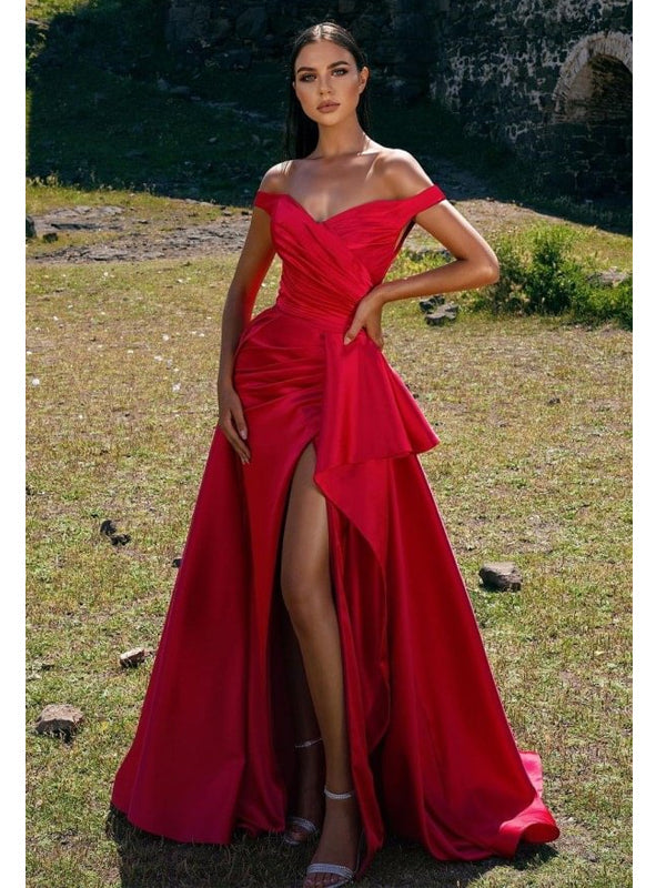 Sexy Red Sheath Off Shoulder Maxi Long Party Prom Dresses, Evening Dress,13132