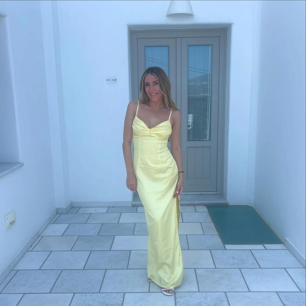 Sexy Yellow Mermaid Long Party Prom Dresses To Impress,Evening Dress,13520