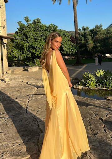 Sexy Yellow V-neck Long Party Prom Dresses Ideas,Evening Dress,13581
