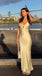 Simple Champagne Sheath Spaghetti Straps Maxi Long Party Prom Dresses,Evening Dress,13290