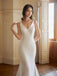 Simple Mermaid Straps V-neck Handmade Lace Wedding Dresses,WD799