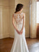 Simple Mermaid Straps V-neck Handmade Lace Wedding Dresses,WD799