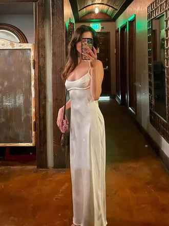 Simple Spaghetti Straps Maxi Long Party Prom Dresses, Evening Dress,13147