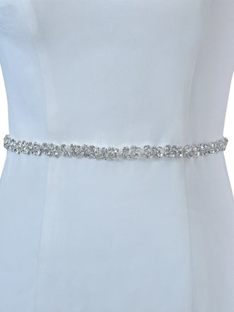 Sparkly Luxury Beaded Thin Brides Sash For Wedding,S308