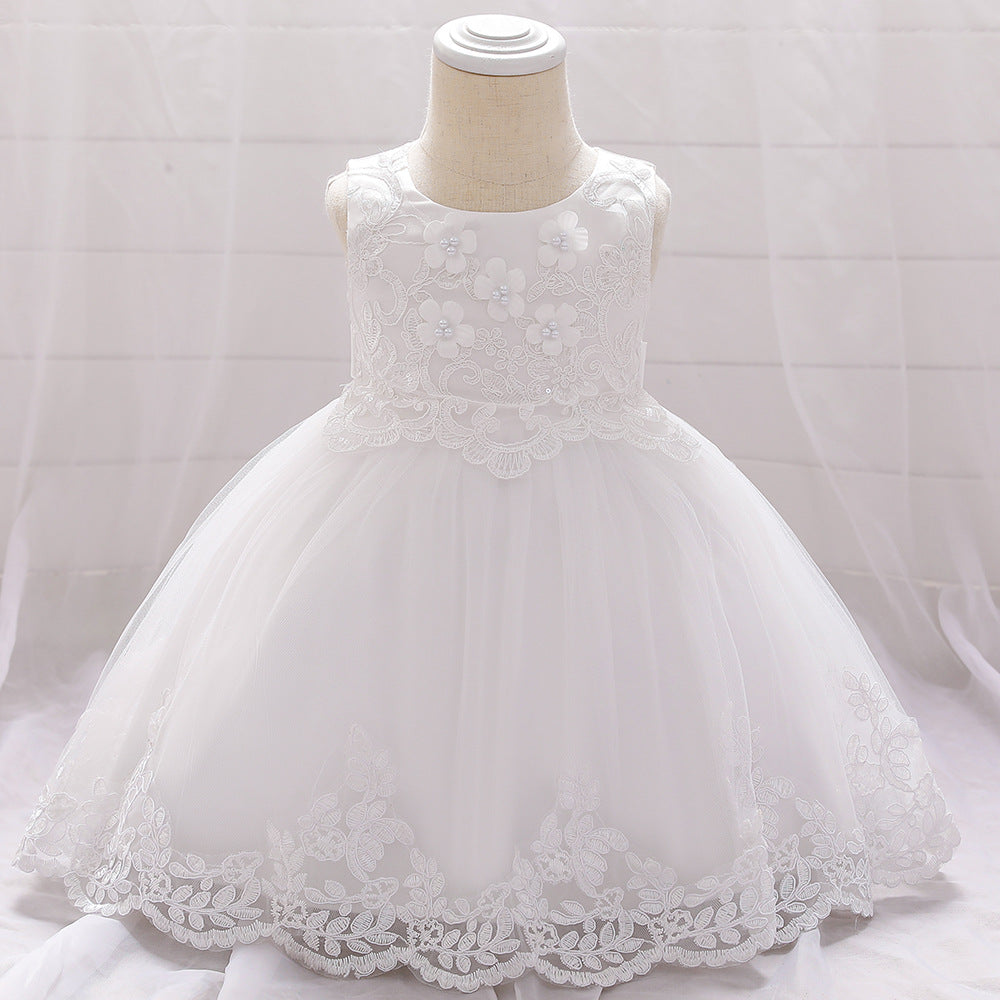 Sweet Champagne A-line Long Flower Girl Dresses, Cute Little Girl Dresses, FG102