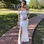 Simple White Mermaid Off Shoulder Maxi Long Party Prom Dresses,Evening Dress,13333