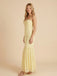 Yellow Chiffon Strapless Sweetheart Sheath Maxi Prom Dress, 26024