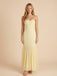 Yellow Chiffon Strapless Sweetheart Sheath Maxi Prom Dress, 26024
