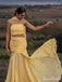 Sexy Yellow Mermaid Side Slit Long Party Prom Dresses To Impress,Evening Dress,13502